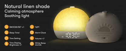 Sunrise Alarm Clock with 30-Minute Timer, Night Lights, Sleep Aid