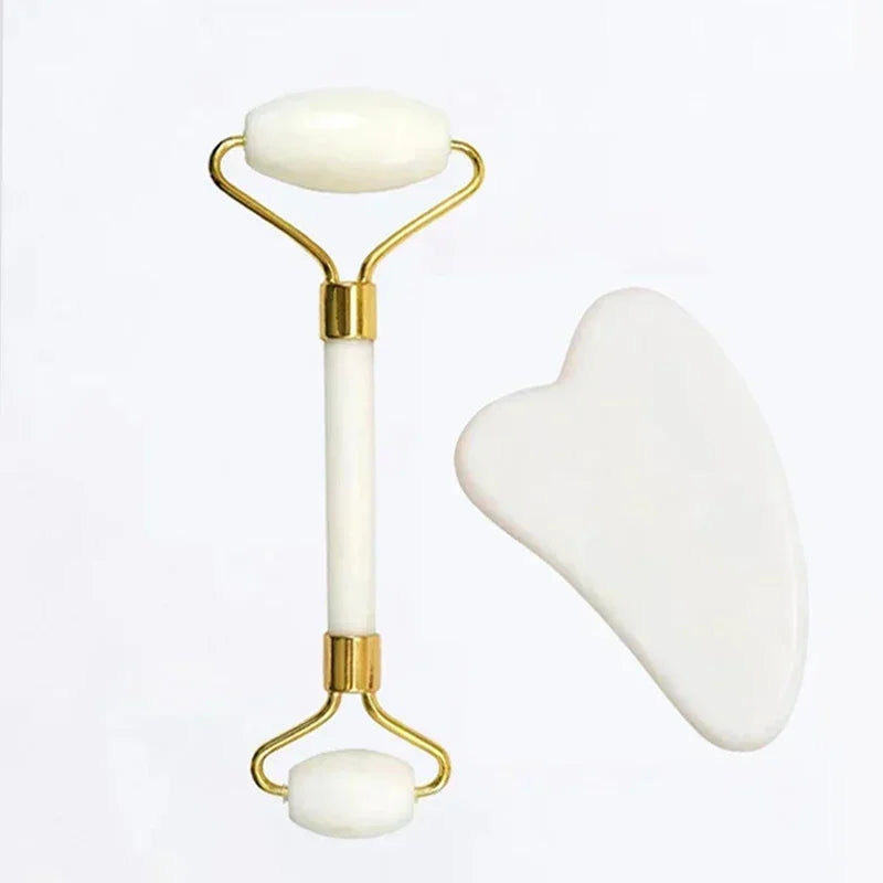 Rodillo facial de jade natural y Gua Sha