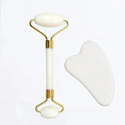 Rodillo facial de jade natural y Gua Sha