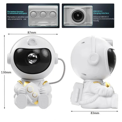 Proyector de galaxias de astronauta y altavoz Bluetooth con música relajante para dormir