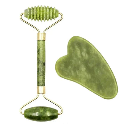 Rodillo facial de jade natural y Gua Sha