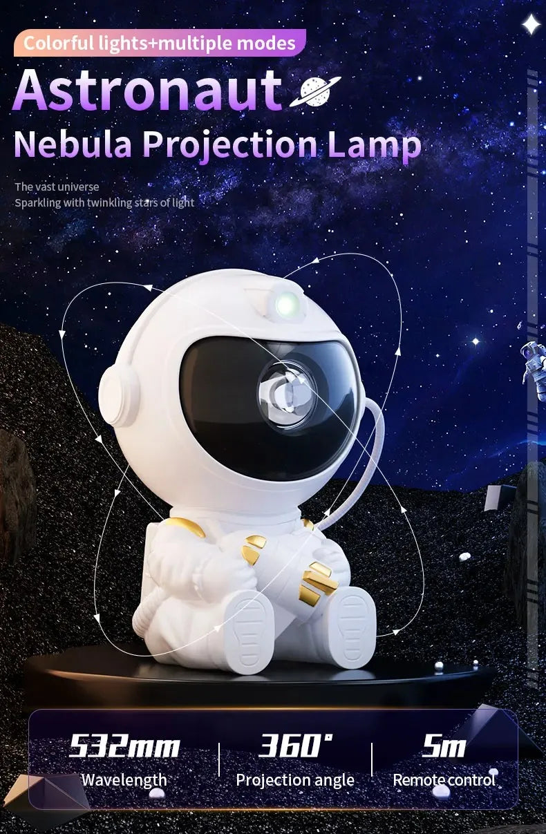 Proyector de galaxias de astronauta y altavoz Bluetooth con música relajante para dormir