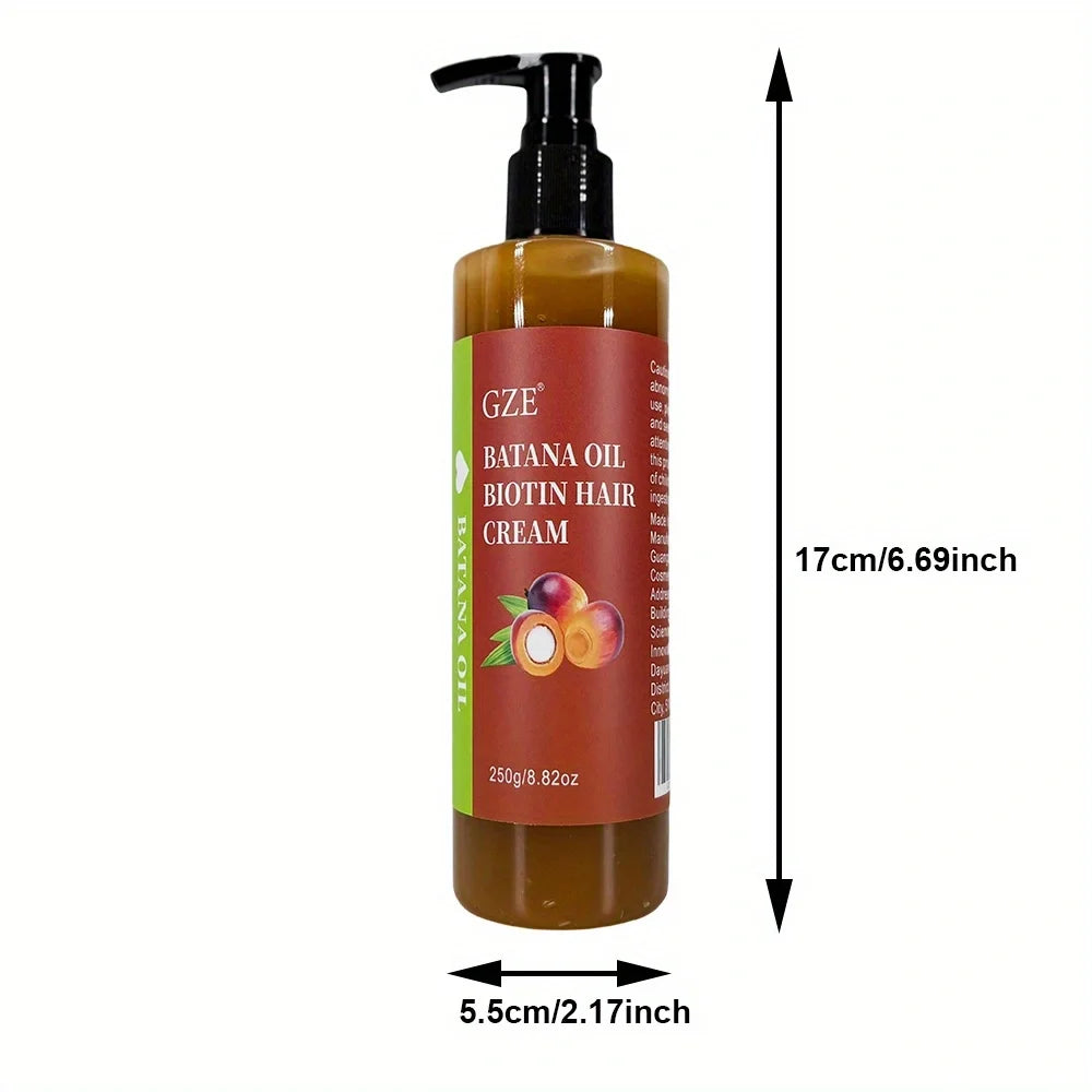 Crema capilar GZE con aceite de batana y biotina: fortalece, repara puntas abiertas, evita la rotura y aporta sedosidad al cabello seco.