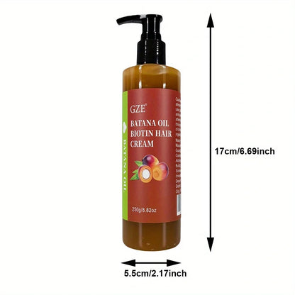 Crema capilar GZE con aceite de batana y biotina: fortalece, repara puntas abiertas, evita la rotura y aporta sedosidad al cabello seco.