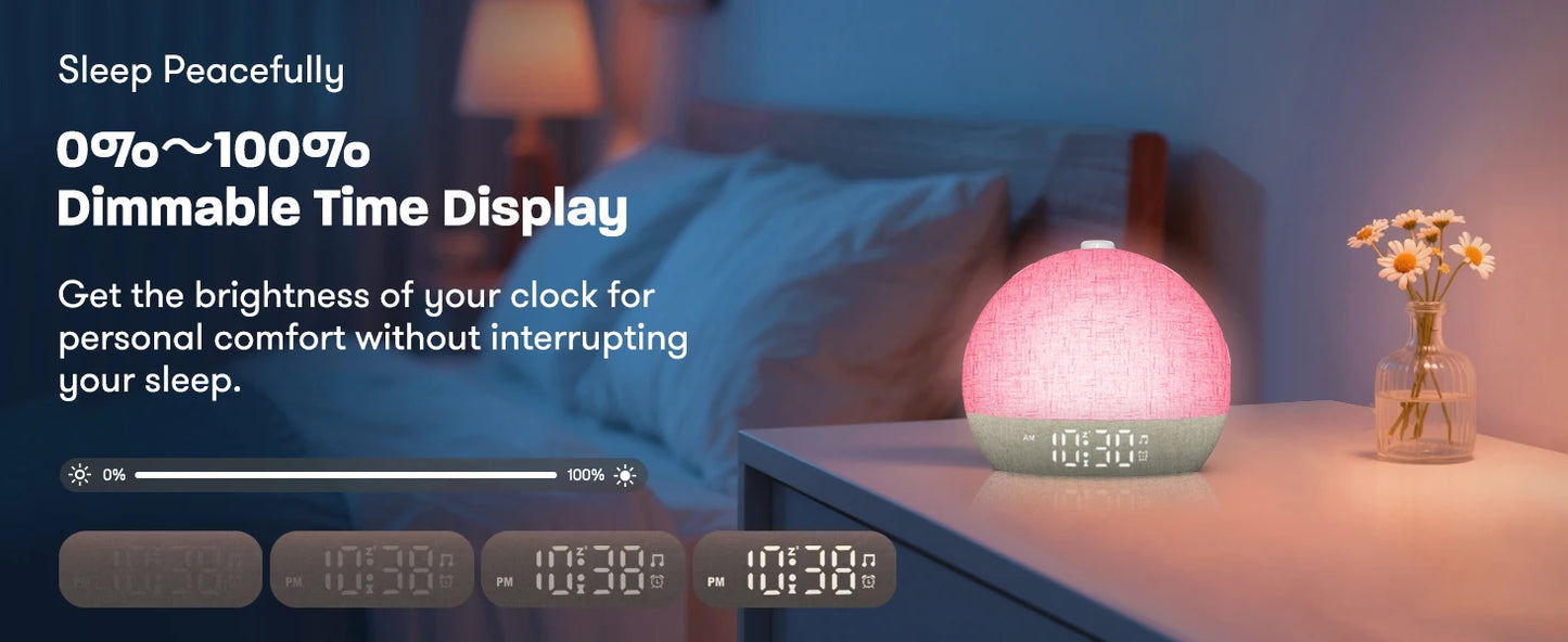 Sunrise Alarm Clock with 30-Minute Timer, Night Lights, Sleep Aid