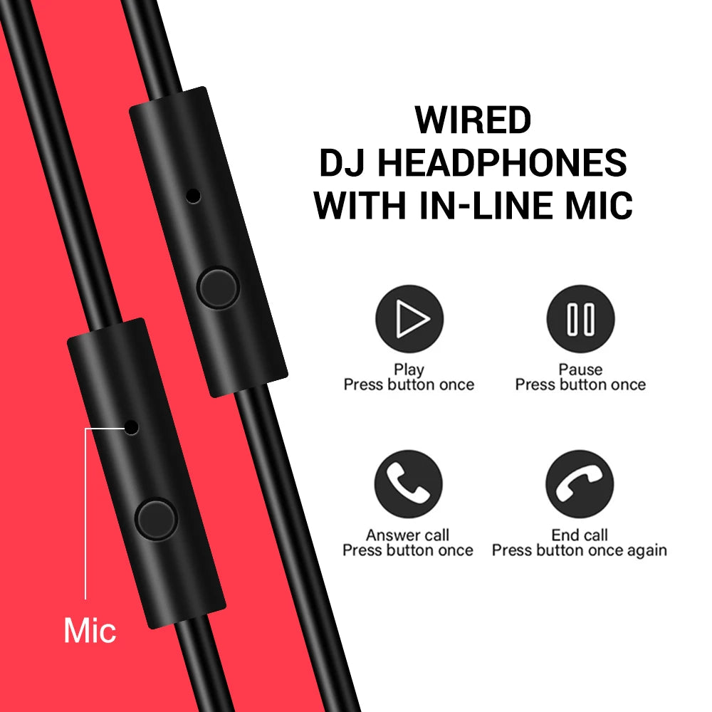 Auriculares con cable y micrófono
