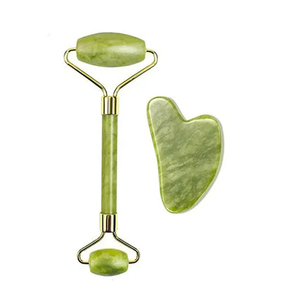 Rodillo facial de jade natural y Gua Sha