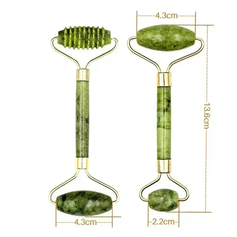 Rodillo facial de jade natural y Gua Sha