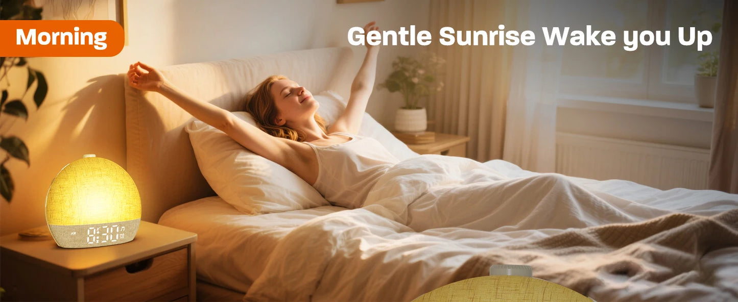 Sunrise Alarm Clock with 30-Minute Timer, Night Lights, Sleep Aid