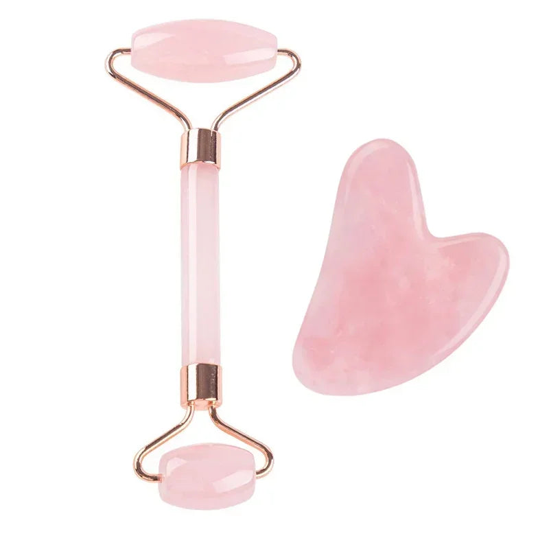 Rodillo facial de jade natural y Gua Sha