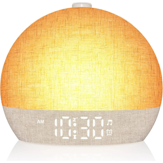 Despertador con amanecer, temporizador de 30 minutos, luces nocturnas, ayuda para dormir