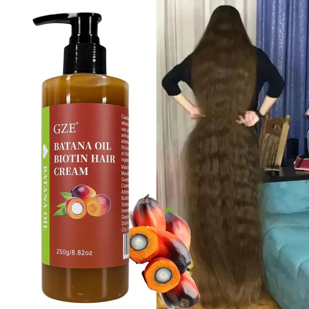Crema capilar GZE con aceite de batana y biotina: fortalece, repara puntas abiertas, evita la rotura y aporta sedosidad al cabello seco.