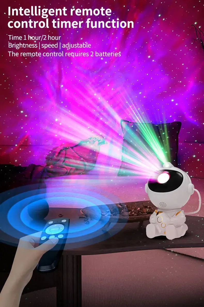 Proyector de galaxias de astronauta y altavoz Bluetooth con música relajante para dormir