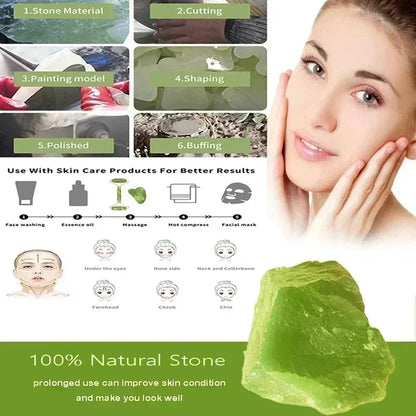 Rodillo facial de jade natural y Gua Sha