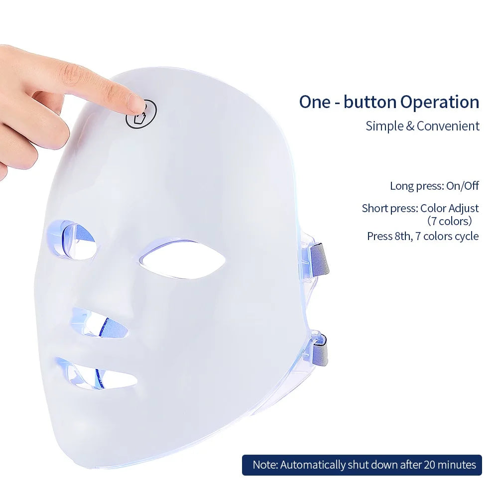 Máscara facial LED de 7 colores
