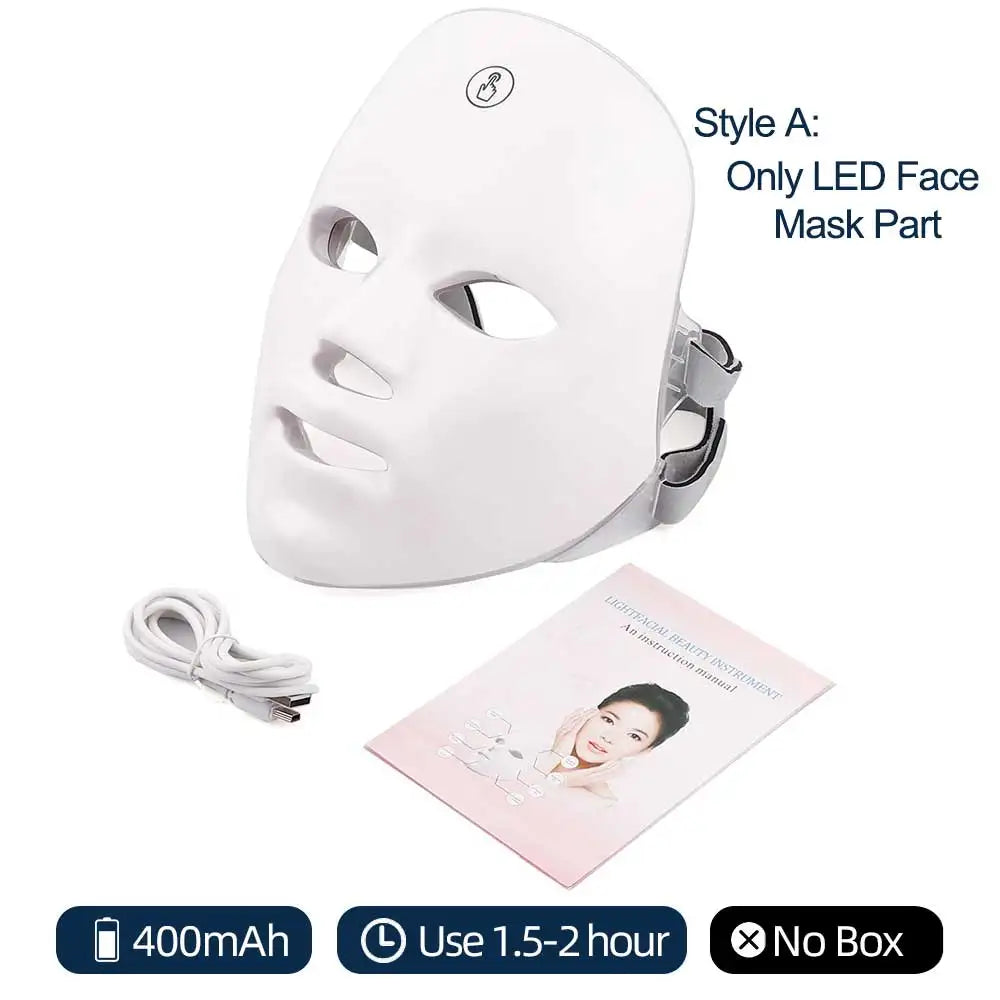 Máscara facial LED de 7 colores