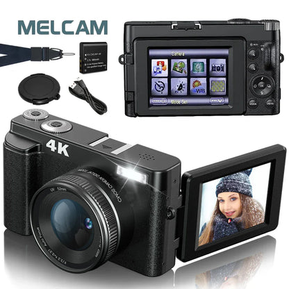 Cámara digital 4K 48 MP para vlogs, fotografía, edición de videos.
