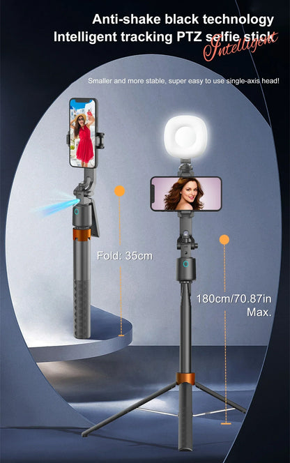 Trípode con palo selfi de 180 cm con seguimiento facial