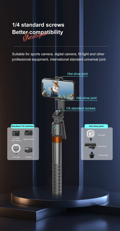 Trípode con palo selfi de 180 cm con seguimiento facial