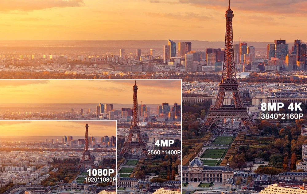 Cámara de seguridad 4K para exteriores con audio y visión nocturna a color