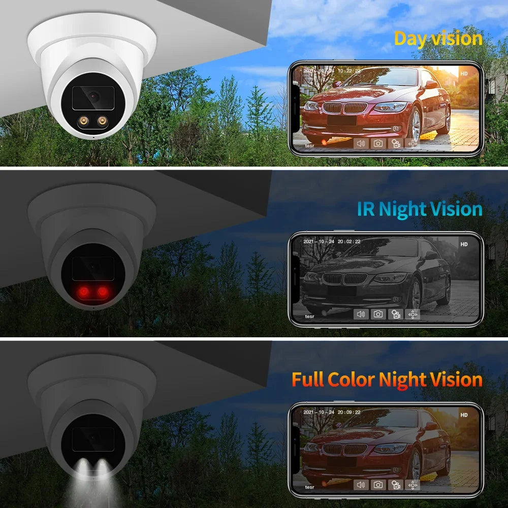 Cámara de seguridad 4K para exteriores con audio y visión nocturna a color