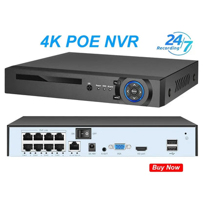 Cámara de seguridad 4K para exteriores con audio y visión nocturna a color