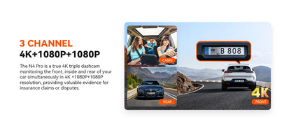 4K Dash Cam Streaming DVR Rearview Mirror Video Recorder with GPS
